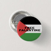 無料パレスチナ国旗の赤黒緑の白 缶バッジ (正面&裏面)
