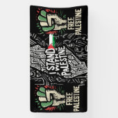 無料パレスチナ国旗 横断幕 (縦)