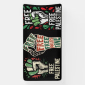 無料パレスチナ国旗 横断幕 (縦)