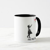 無料パレスチナ、ガザ大虐殺 マグカップ (正面右)