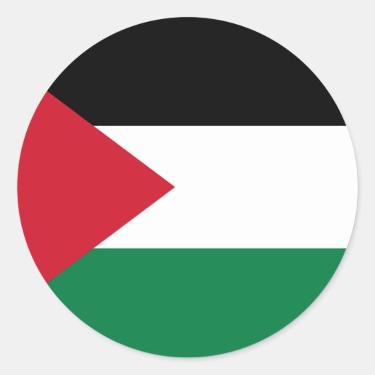 無料パレスチナ – パレスチナ国旗(علم فلسطين) ラウンドシール (正面)