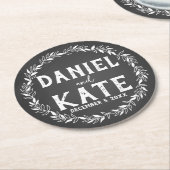 無料パーソナライズされたドリンク結婚のコースター ラウンドペーパーコースター (アングル)