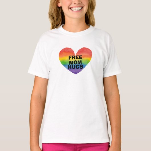 無料パーソナライズされたママ抱きテンプレート Tシャツ (正面)
