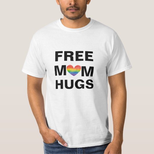 無料パーソナライズされたママ抱きテンプレート Tシャツ (正面)