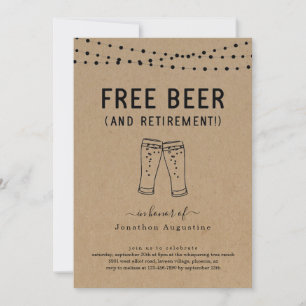 無料ビールおもしろい退職パーティの招待状 招待状