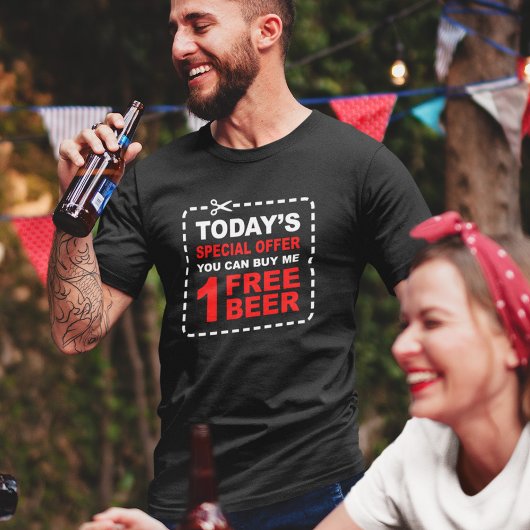 無料ビール特別オファー - 楽しい飲み友達 Tシャツ