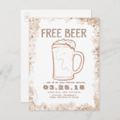 無料ビール | 日素朴おもしろい付の保存 案内ポストカード (正面/裏面)