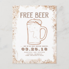 無料ビール | 日素朴おもしろい付の保存 案内ポストカード