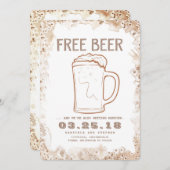 無料ビール | 非素朴写おもしろい真日付の保存 セーブザデート (正面/裏面)