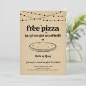 無料ピザウェディングおもしろいレセプションオンリー招待状 招待状 (スタンド正面)