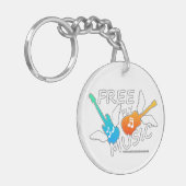 無料フライ音楽 キーホルダー (正面左)