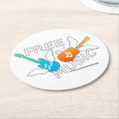 無料フライ音楽 ラウンドペーパーコースター (アングル)