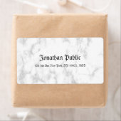 無料ホワイトマーブルスクリプトラグジュアリーモダン ラベル (インサイチュ)