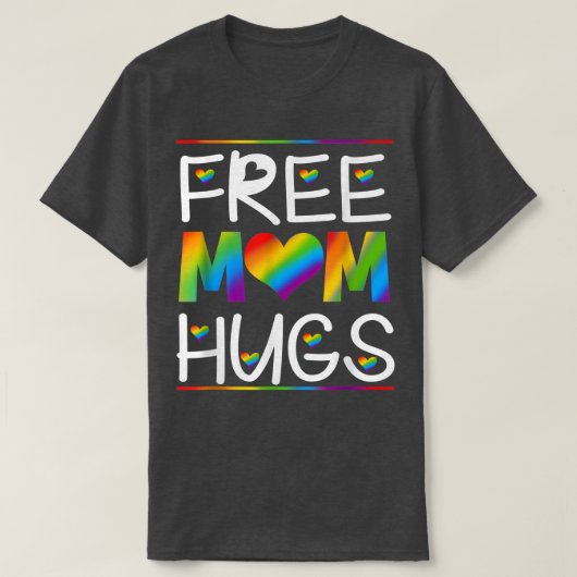 無料ママハグプライドLGBT月 Tシャツ (デザイン正面)