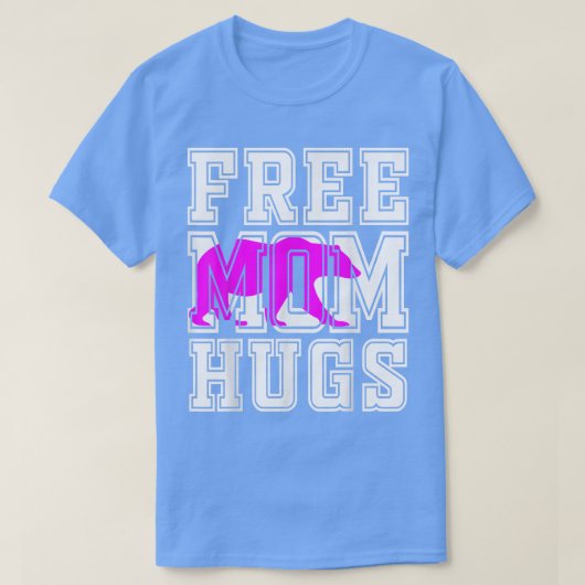 無料ママ抱きピンクベア Tシャツ (デザイン正面)