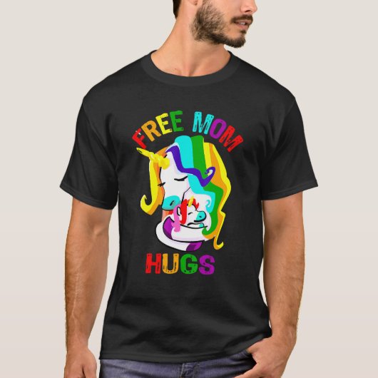 無料ママHugs Lgbtゲイプライド Tシャツ (正面)
