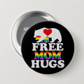 無料ママHugs t女性LgbtプライドMama Bear 缶バッジ (正面&裏面)