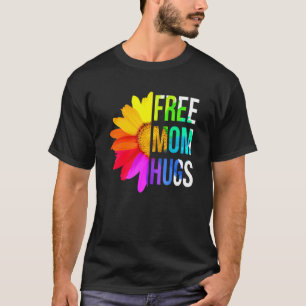 無料マムハグゲイプライドLGBTデイジーレインボーフラワー Tシャツ