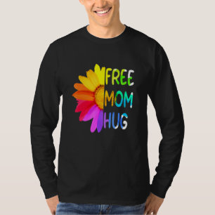 無料マムハグゲイプライドLGBTデイジーレインボーフラワー Tシャツ