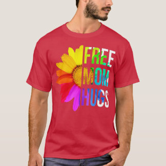 無料マムハグゲイプライドLGBTデイジーレインボーフラワー Tシャツ