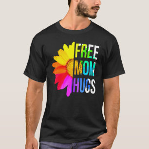 無料マムハグゲイプライドLGBTデイジーレインボーフラワー Tシャツ