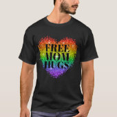 無料マムハグゲイプライドLGBTレインボーハート国旗 Tシャツ (正面)