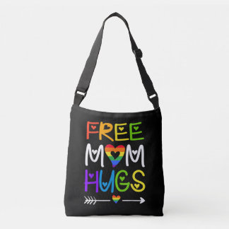 無料マムハグレインボーハートLGBTプライド月 クロスボディバッグ