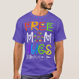 無料マムハグレインボーヒマワリLGBTプライド月  Tシャツ