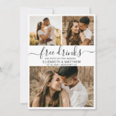 無料モダンドリンクスクリプトフォトコラージュ結婚ズ セーブザデート (正面)