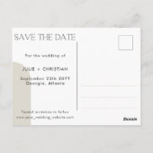 無料モダン飲み物おもしろい結婚式の日付を保存 ポストカード (裏面)