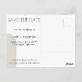 無料モダン飲み物おもしろい結婚式の日付を保存 ポストカード (裏面)