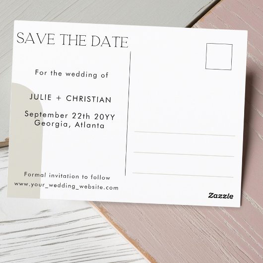 無料モダン飲み物おもしろい結婚式の日付を保存 ポストカード