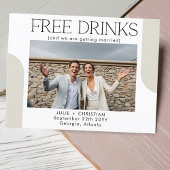 無料モダン飲み物おもしろい結婚式の日付を保存 ポストカード