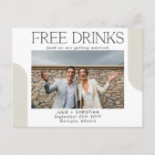 無料モダン飲み物おもしろい結婚式の日付を保存 ポストカード (正面)