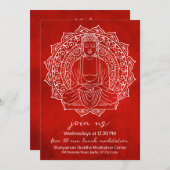 無料ランチ瞑想 シャカムニ仏 赤 招待状 (正面/裏面)