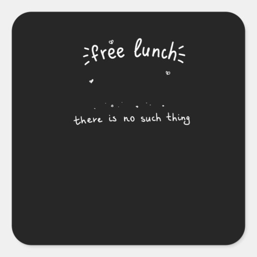 無料ランチ経済学なし スクエアシール (正面)