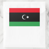 無料リビア国旗 長方形シール (バッグ)