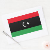 無料リビア国旗 長方形シール (封筒)