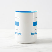 無料ロシアロシアの- – 白い青の国旗 ツートーンマグカップ (中央)