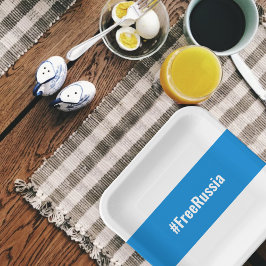 無料ロシア – 英語 – ホワイトブルーホワイト国旗 ペーパープレート