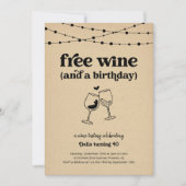 無料ワインテイスティング面白い大人の誕生日パーティー 招待状 (正面)