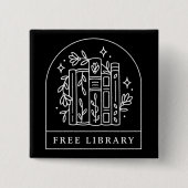 無料図書館の本の交換 缶バッジ (正面)