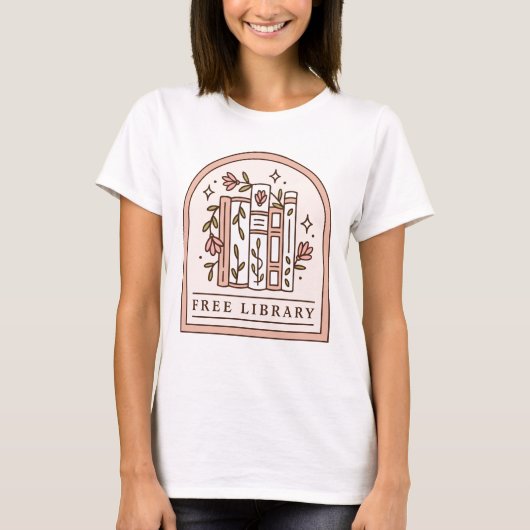 無料図書館の本の箱の美学 Tシャツ (正面)