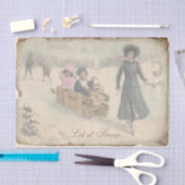 無料気にのクビクトリアンリスマス 薄葉紙 (クラフト)