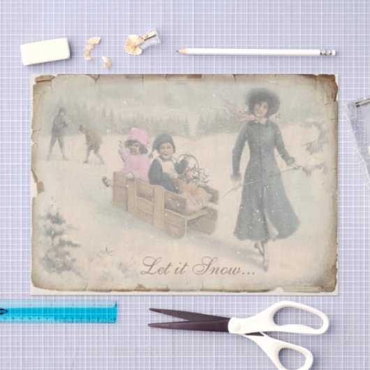 無料気にのクビクトリアンリスマス 薄葉紙 (クラフト)