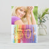 無料気にフォト誕生日パーティーへの招待 招待状 (スタンド正面)