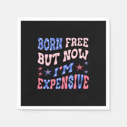 無料生まれだが、今は高価なナマケモノ スタンダードカクテルナプキン (正面)