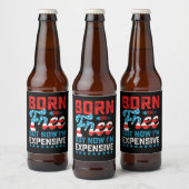 無料生まれだが、今は7月のおもしろい4日だ ビールラベル (ボトル)