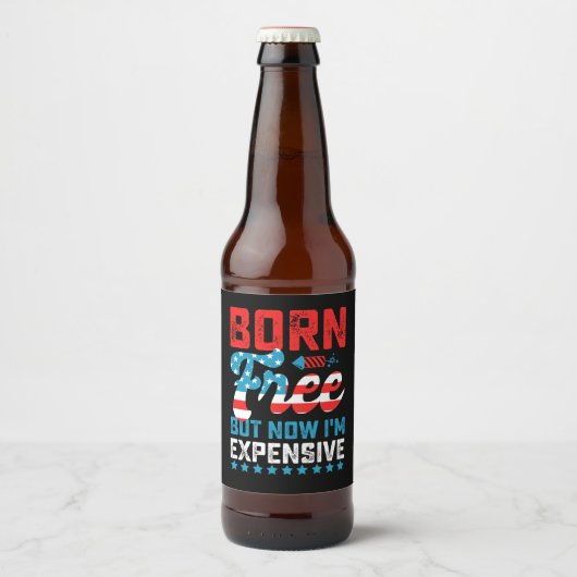 無料生まれだが、今は7月のおもしろい4日だ ビールラベル (正面)