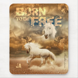 無料生まれでは、野生生物の美しい：ホワイトホース –  マウスパッド